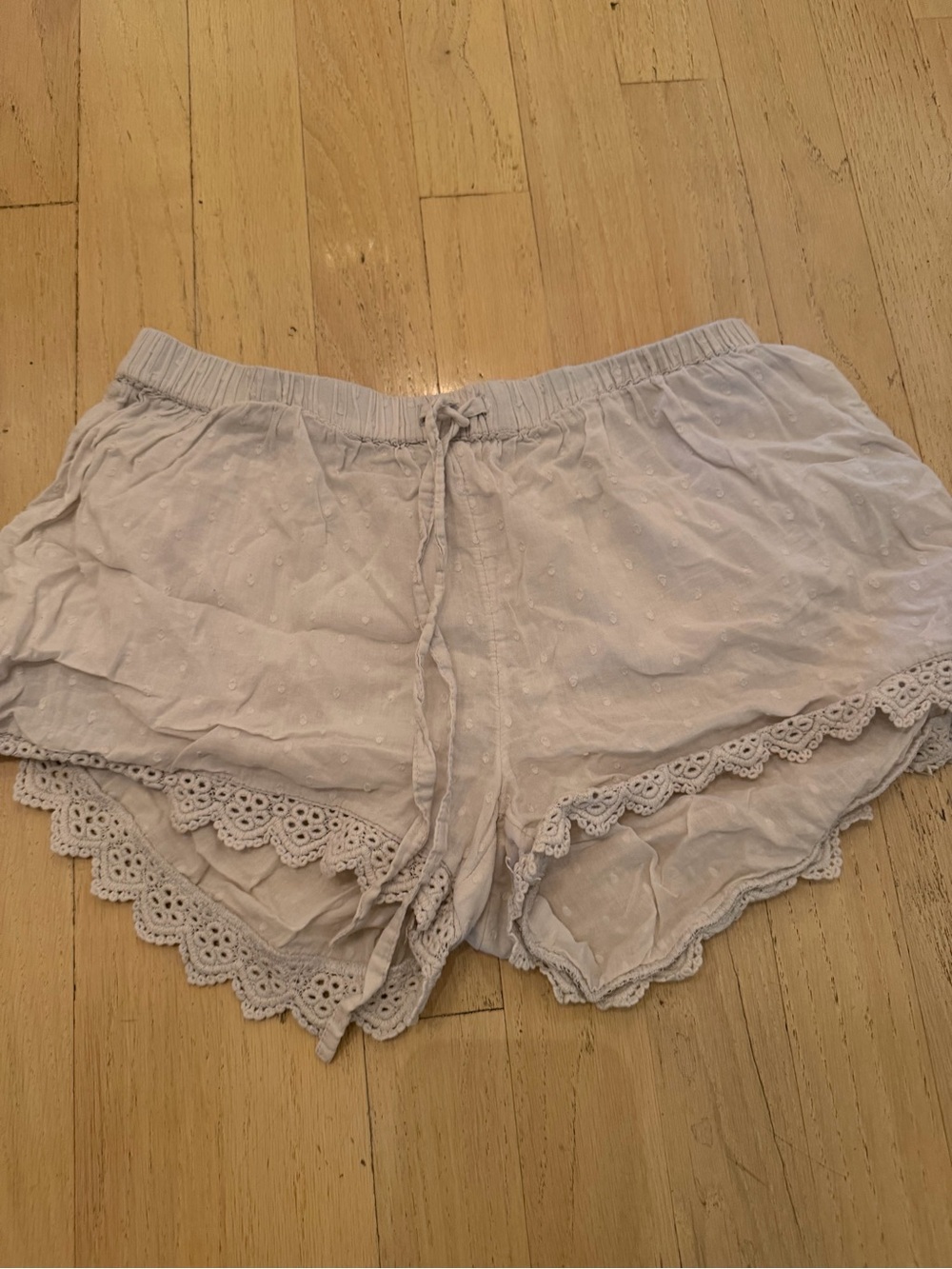Artisan Ny Lavender Eyelet Lace-Trim Pajama Shorts